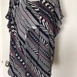 Anne Klein Red/White/Blue Blouse